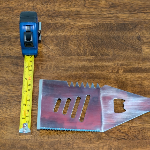 Double Sided Engraved Respect the Grill Bamboo BBQ Spatula - Picture 3 of 7